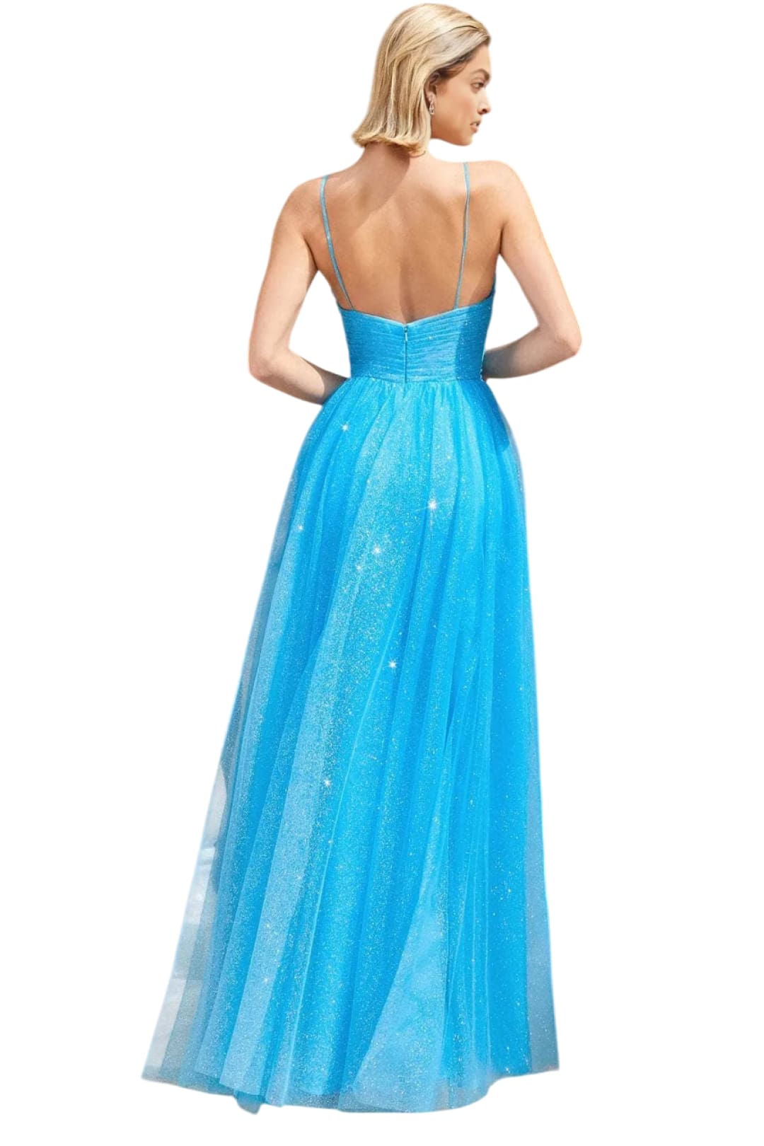 Cut-Out Detailed Sleeveless Ballgown 2025 Elegant Formal Dress - Prom
