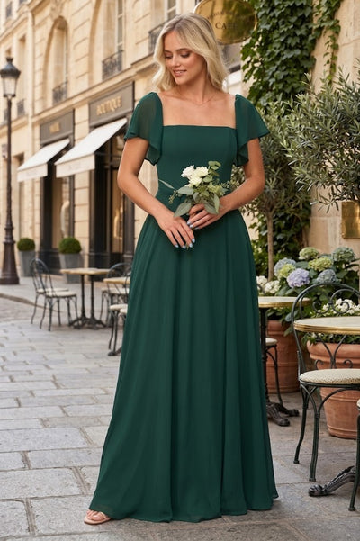 Eva USA 3454 Long Formal Bridesmaids Chiffon Evening Gown
