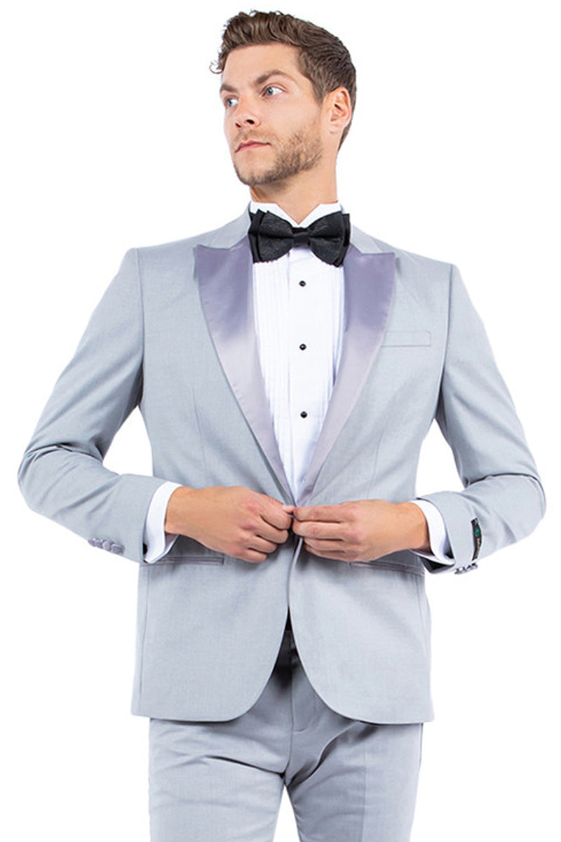 Men's Light Grey Modern Fit Tuxedo Jacket