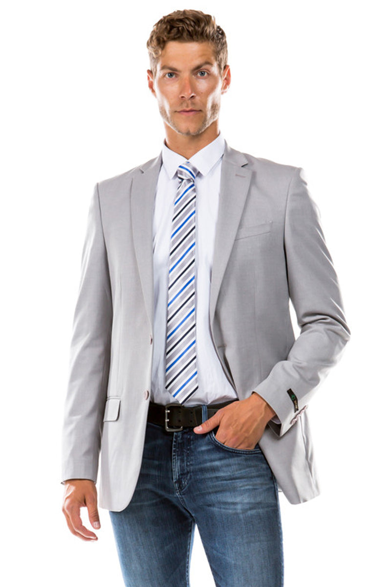 Traje de diseñador para hombre con chaqueta independiente en gris claro