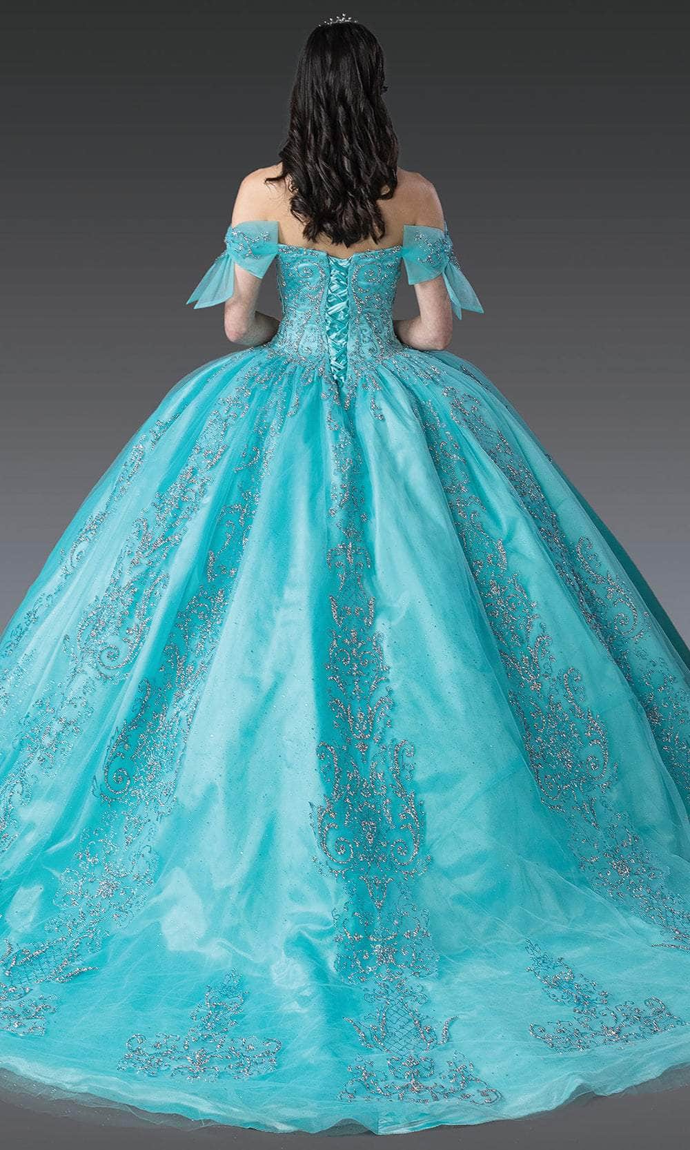 Dancing Queen 1814 - Glitter Embellished Sweetheart Gown Quinceanera Dresses XS / Aqua