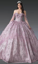 Dancing Queen 1904 - Sequined Bodice Butterfly Appliqued Ballgown Quinceanera Dresses XS / Dusty Rose