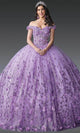 Dancing Queen 1908 - 3D Floral Glitter Ballgown Quinceanera Dresses XS / Lilac