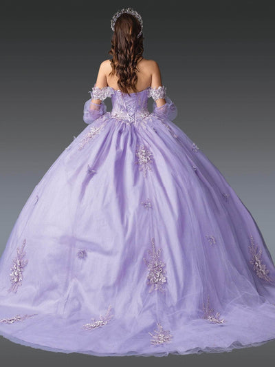 Dancing Queen 1914 - Detachable Puff Sleeve Floral Ballgown Ball Gowns