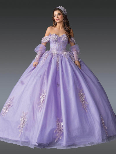 Dancing Queen 1914 - Detachable Puff Sleeve Floral Ballgown Ball Gowns