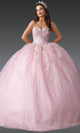 Dancing Queen 1916 - Strapless Appliqued Ballgown Quinceanera Dresses XS / Blush
