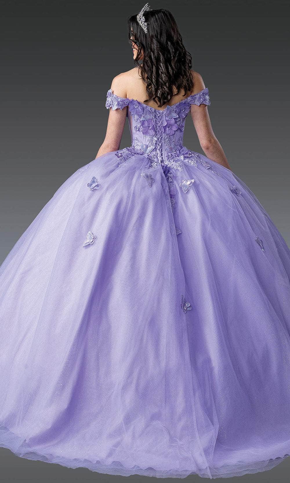 Dancing Queen 1917 - 3D Floral Off-Shoulder Ballgown Quinceanera Dresses XS / Lilac