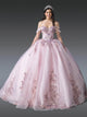 Dancing Queen 1924 - Butterfly Accent Deep Sweetheart Gown Quinceanera Dresses XS / Blush