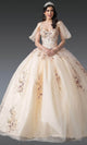 Dancing Queen 1926 - Embellished Corset Ballgown with Puff Sleeve Quinceanera Dresses XS / Champagne