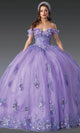 Dancing Queen 1929 - Off-Shoulder Floral Quince Ballgown Quinceanera Dresses XS / Lilac