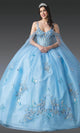Dancing Queen 1942 - Butterfly Applique Corset Bodice Ballgown Quinceanera Dresses XS / Bahama Blue