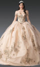Dancing Queen 1943 - Beaded Tulle Off Shoulder Ballgown Quinceanera Dresses XS / Champagne