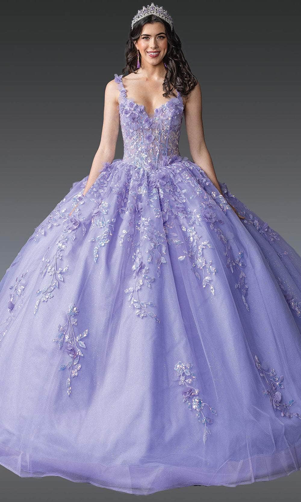 Dancing Queen 1948 - Floral Strap Embroidered Quinceanera Ballgown Ball Gowns