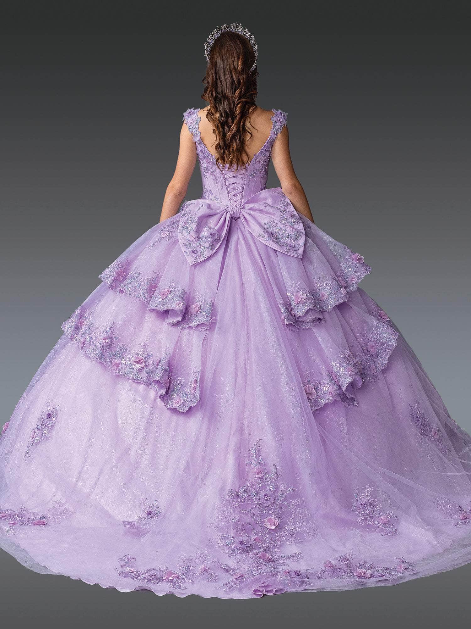 Dancing Queen 1952 - V-Neck Embroidered Quince Gown Quinceanera Dresses XS / Lilac