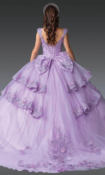 Dancing Queen 1952 - V-Neck Embroidered Quince Gown Quinceanera Dresses XS / Lilac