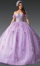Dancing Queen 1954 - Butterfly Applique Cold Shoulder Ballgown Ball Gowns XS / Lilac