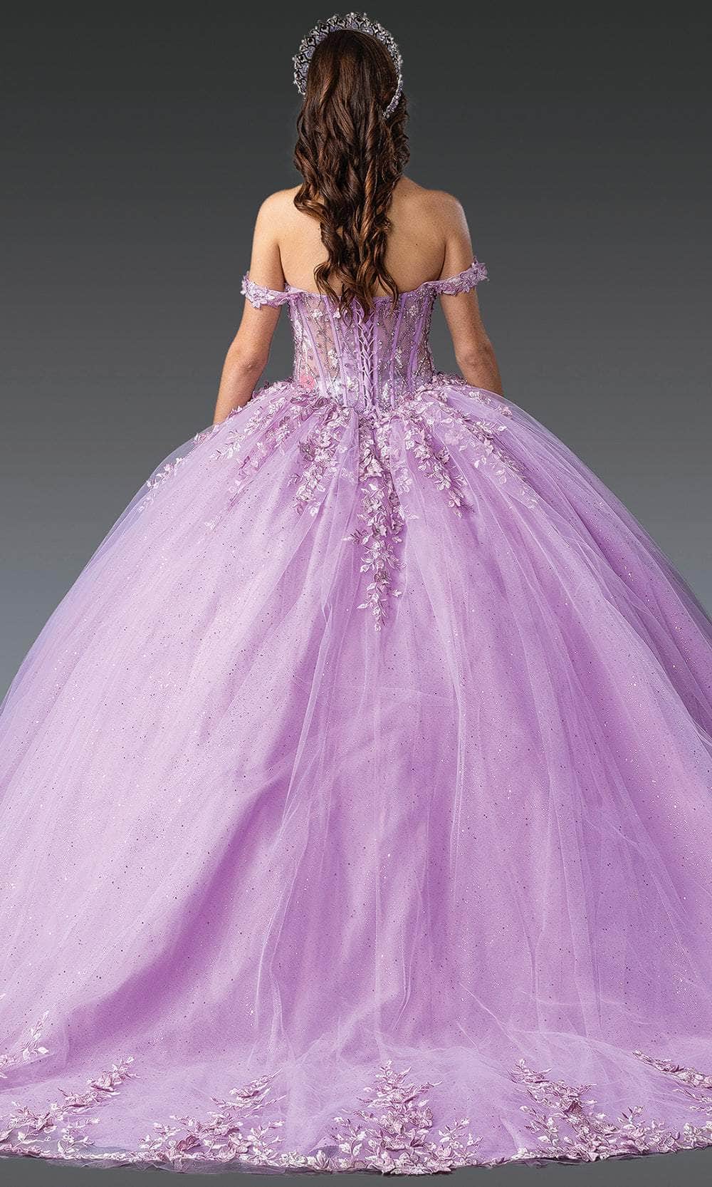 Dancing Queen 1955 - Off Shoulder Beaded Embroidered Ballgown Ball Gowns XS / Lilac
