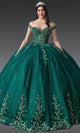 Dancing Queen 1955 - Off Shoulder Beaded Embroidered Ballgown Ball Gowns XS / Hunter Green