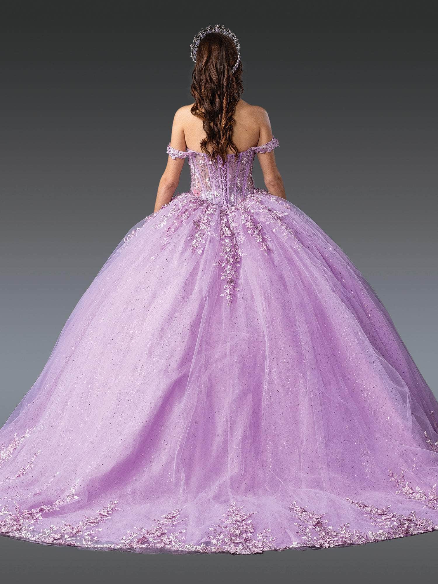 Dancing Queen 1955 - Off Shoulder Beaded Embroidered Ballgown Ball Gowns XS / Lilac