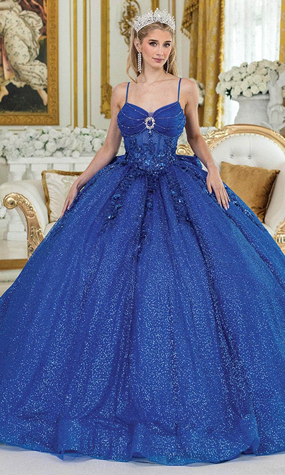 Dancing Queen 1958 – Glitter Tulle Ballgown with Sheer Corset Bodice and Floral Lace Appliqué
