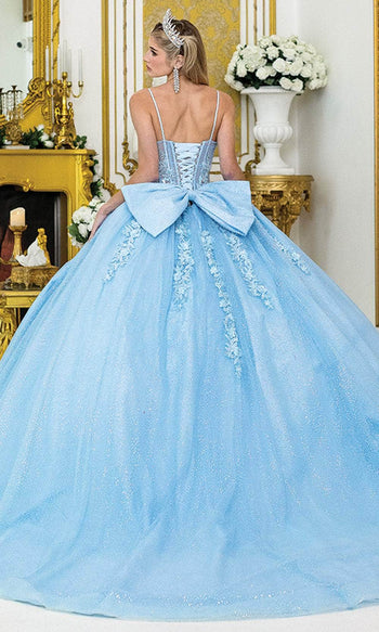 Dancing Queen 1958 – Glitter Tulle Ballgown with Sheer Corset Bodice and Floral Lace Appliqué