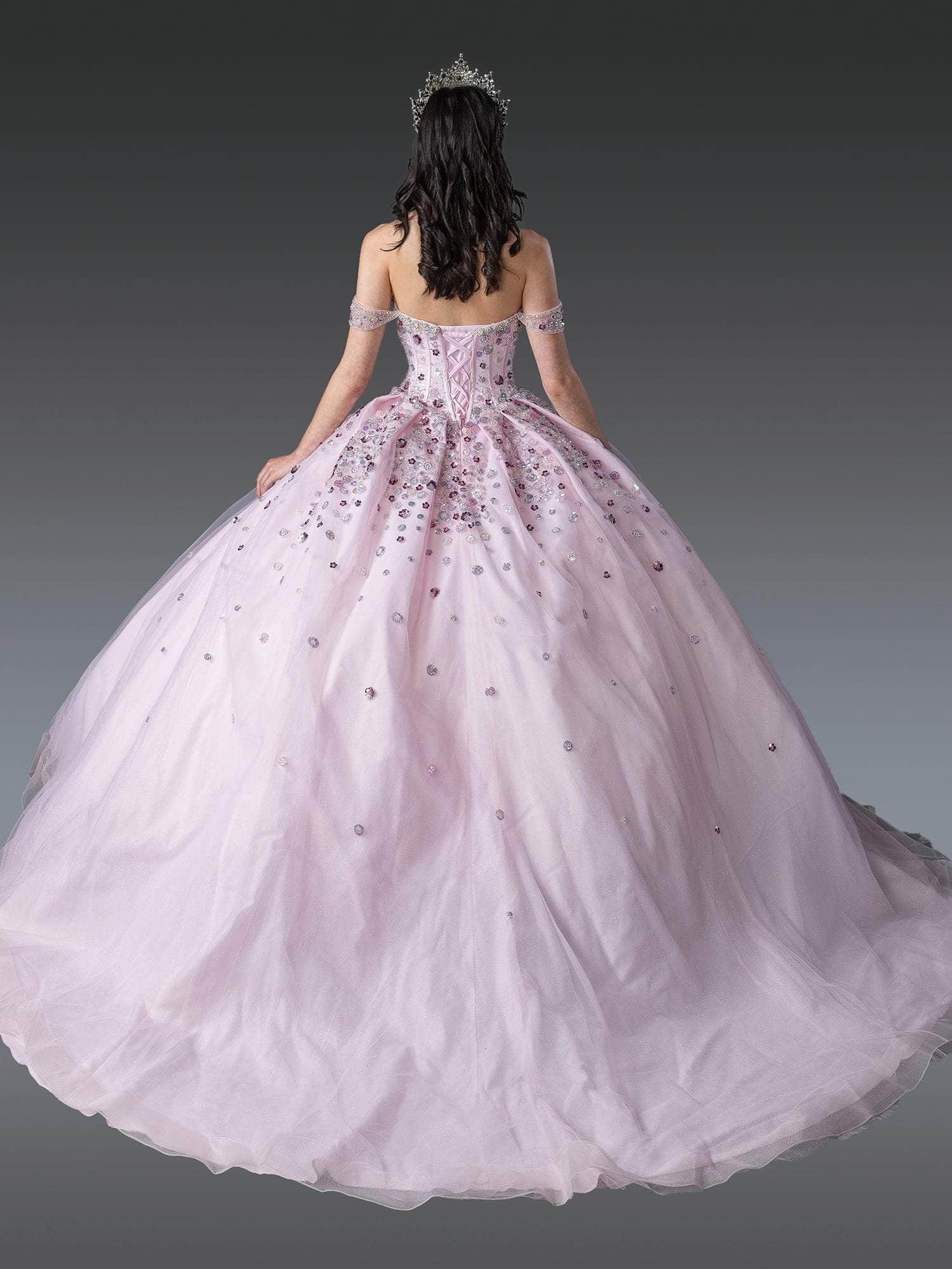 Dancing Queen 1959 - Floral Sequin Sweetheart Corset Ballgown Quinceanera Dresses XS / Blush