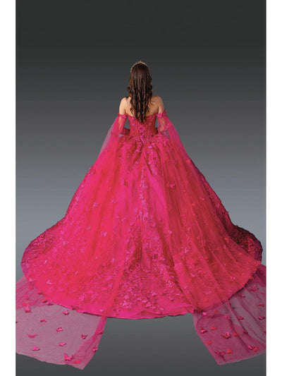Dancing Queen 1960 – Fairytale Butterfly Embroidered Ballgown with Sheer Cape