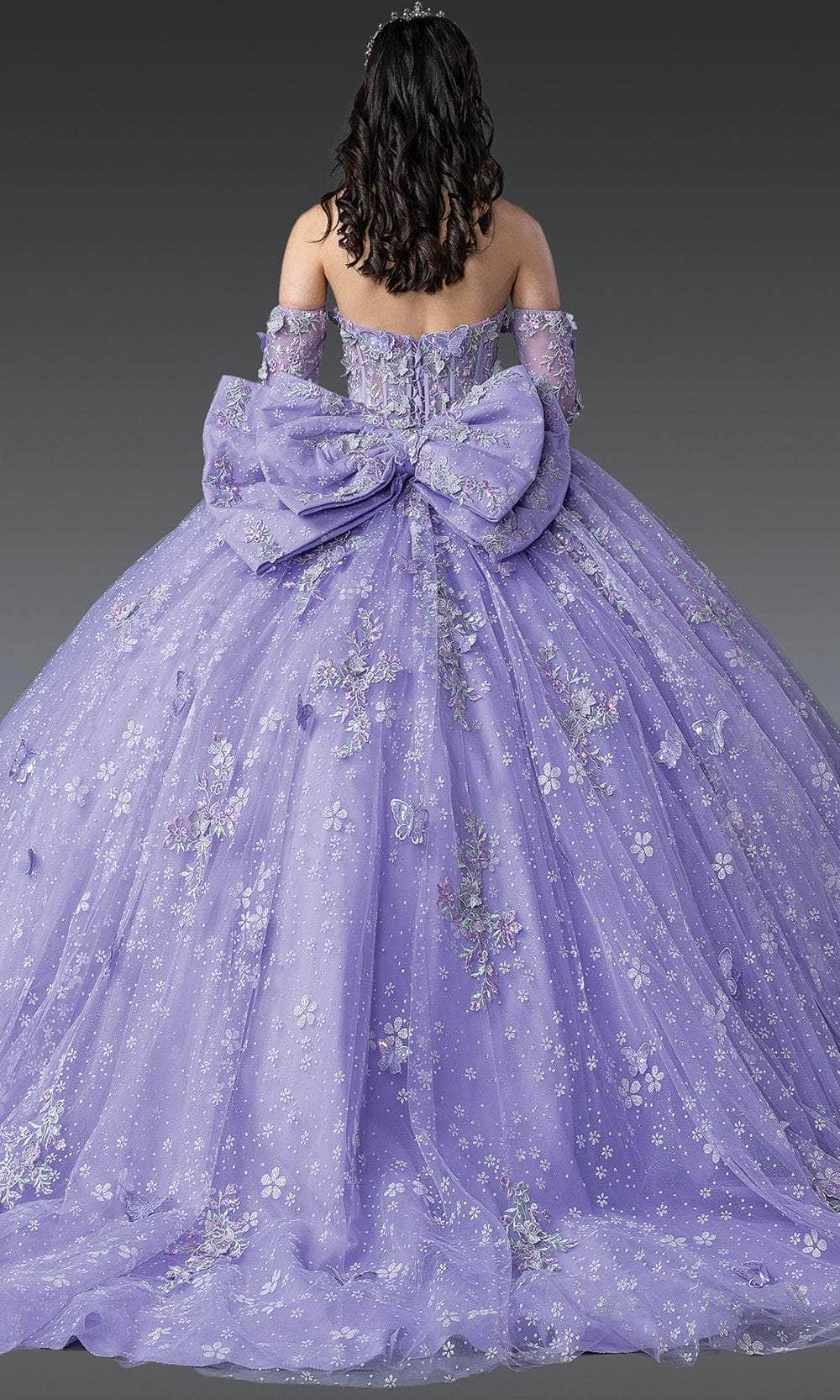 Dancing Queen 1965 - Embroidered Butterfly Strapless Ballgown Quinceanera Dresses XS / Lilac
