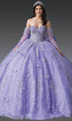 Dancing Queen 1965 - Embroidered Butterfly Strapless Ballgown Quinceanera Dresses XS / Lilac