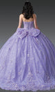 Dancing Queen 1967 - Bow Accent Strapless Floral Ballgown Quinceanera Dresses XS / Lilac
