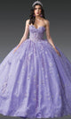 Dancing Queen 1967 - Bow Accent Strapless Floral Ballgown Quinceanera Dresses XS / Lilac