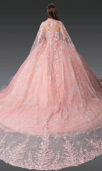 Dancing Queen 1970 – Sweetheart Sheer Cape Glitter Ballgown