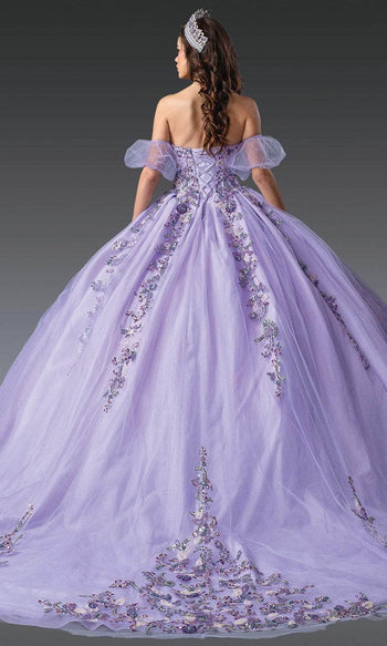 Dancing Queen 1977 - Beaded Sweetheart Quince Gown Quinceanera Dresses XS / Lilac