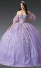 Dancing Queen 1979 - Glitter Floral Corset Ballgown Quinceanera Dresses XS / Lilac/Multi Print