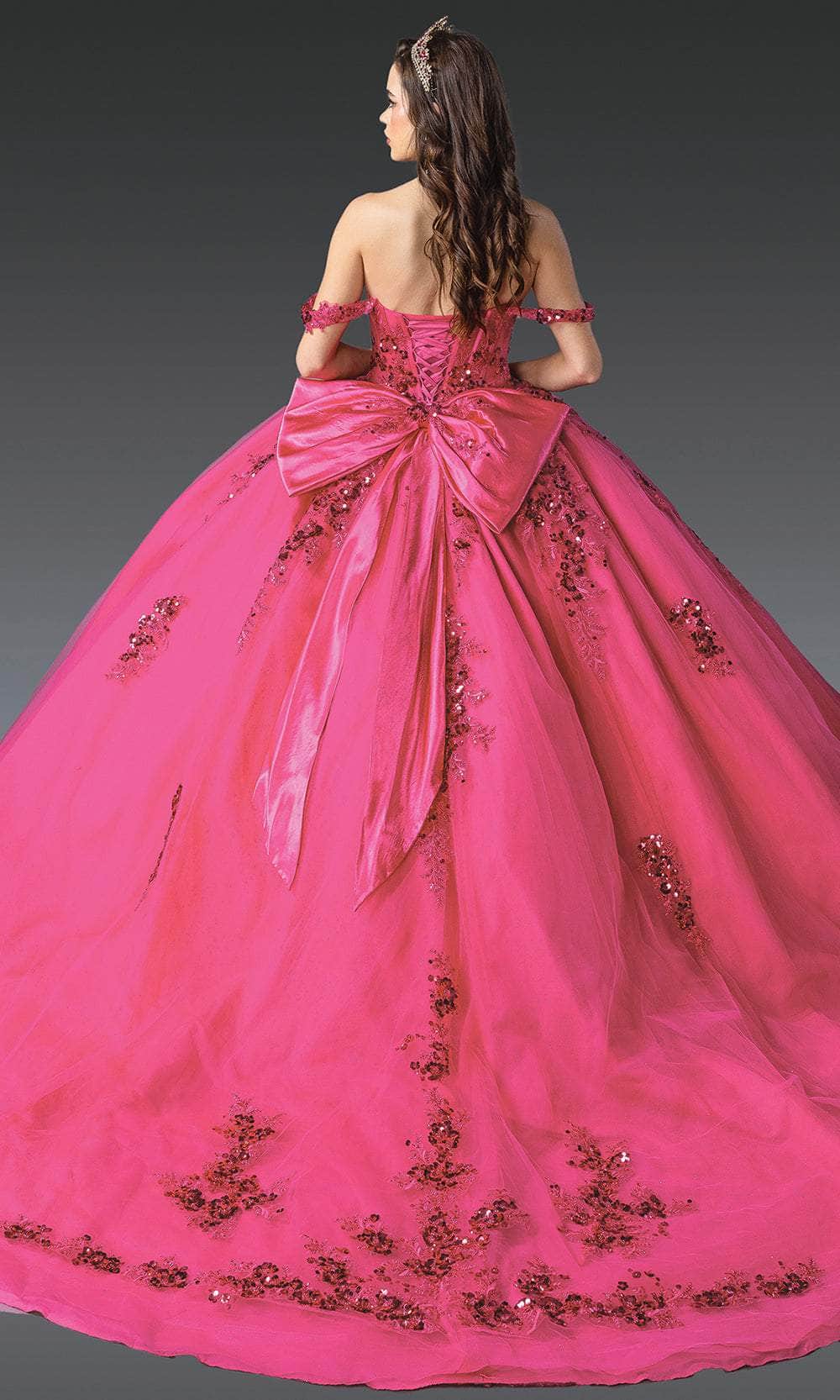 Dancing Queen 1986 - Sequin Embroidered Ballgown with Back Bow Ball Gowns XS / Royal Blue