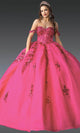 Dancing Queen 1986 - Sequin Embroidered Ballgown with Back Bow Ball Gowns XS / Fuchsia