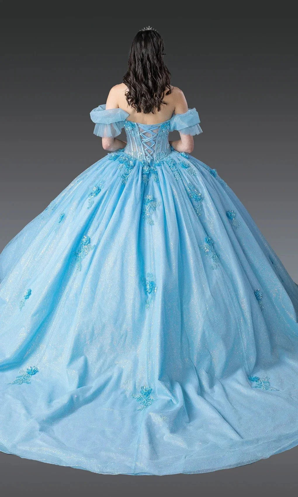 Dancing Queen 1990 - Off Shoulder Puff Sleeve Embellished Ballgown Ball Gowns XS / Pink