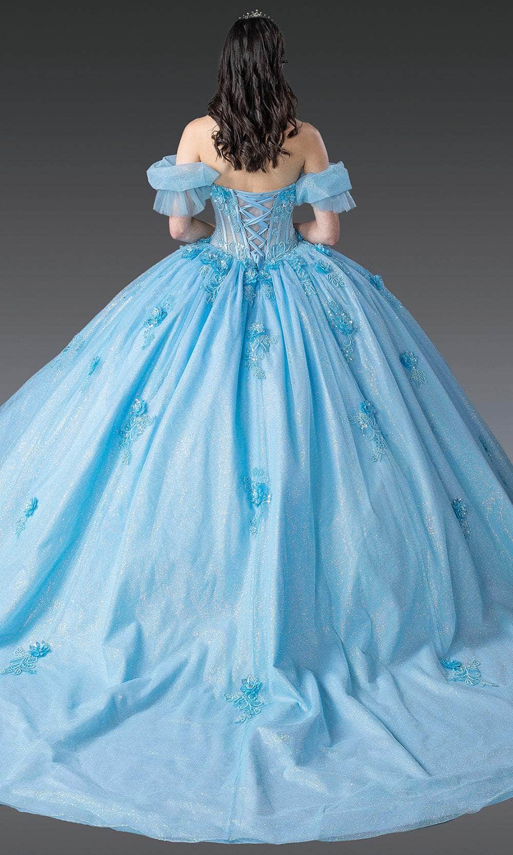 Dancing Queen 1990 - Off Shoulder Puff Sleeve Embellished Ballgown Ball Gowns XS / Pink