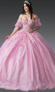 Dancing Queen 1991 - Floral Embroidered Ballgown with Puff Sleeve Quinceanera Dresses XS / Pink