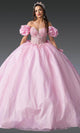 Dancing Queen 1994 - Ruffled Puff Sleeve Floral Ballgown Quinceanera Dresses XS / Pink