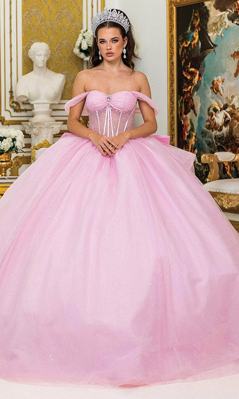 Dancing Queen 1996 - Glitter Off Shoulder Ballgown with Bow Ball Gowns
