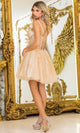 Dancing Queen 3404 – Appliqued Illusion Corset A-Line Mini Dress