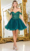 Dancing Queen 3413 – Beaded Lace Bodice Short Tulle A-Line Dress