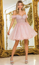 Dancing Queen 3406 – Ruffled Off-Shoulder Sleeve Beaded Dress