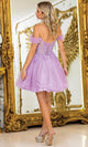 Dancing Queen 3406 – Ruffled Off-Shoulder Sleeve Beaded Dress