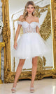 Dancing Queen 3406 – Ruffled Off-Shoulder Sleeve Beaded Dress