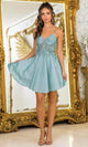 Dancing Queen 3407 – Sleeveless Glitter Tulle A-Line Mini Dress