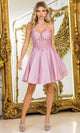 Dancing Queen 3407 – Sleeveless Glitter Tulle A-Line Mini Dress