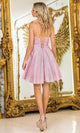 Dancing Queen 3407 – Sleeveless Glitter Tulle A-Line Mini Dress