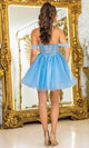 Dancing Queen 3409 – Off-Shoulder Beaded Floral Applique Party Dress